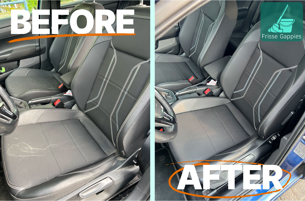 Before en after auto interieur