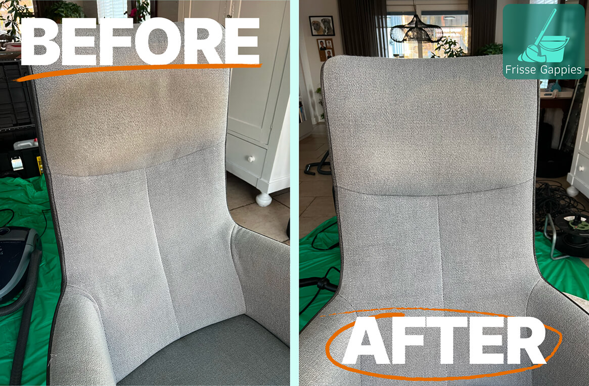 Before en after foto bureau stoel